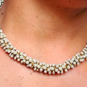 EUC Wrapped Faux Pearl Short Necklace